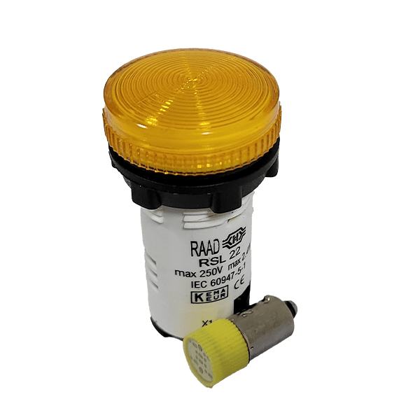 چراغ سیگنال زرد با لامپ قابل تعویض رعد IN22